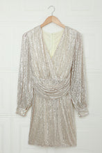 Load image into Gallery viewer, Lantern Sleeve Sequin Dress
