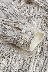 Lantern Sleeve Sequin Dress