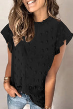 Load image into Gallery viewer, SALE - Pleated Collar Blouse with Swiss Dots - Black
