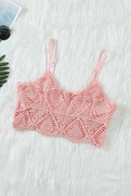Load image into Gallery viewer, Boho Lace Bralette Crop Top w/ smocked back - Pink - Fabric Lining / No Pads (M &amp; L in stock)
