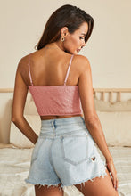 Load image into Gallery viewer, Boho Lace Bralette Crop Top w/ smocked back - Pink - Fabric Lining / No Pads (M &amp; L in stock)
