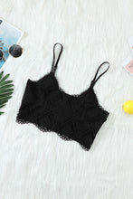 Load image into Gallery viewer, Boho Lace Bralette Crop Top w/ smocked back - Black - Fabric Lining / No Pads (M &amp; L in stock)
