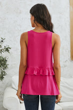 Load image into Gallery viewer, Life of the Party Hot Pink Flowy Ruffle Top
