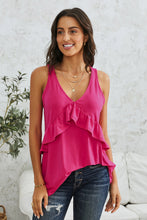 Load image into Gallery viewer, Life of the Party Hot Pink Flowy Ruffle Top
