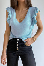 Load image into Gallery viewer, SALE - Cascading Knit Tank in Sky Blue
