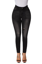 Load image into Gallery viewer, Black Ripped Skinny Jeans
