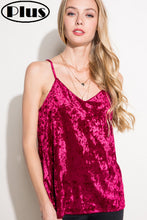 Load image into Gallery viewer, Plus - Crushed Velvet Cami in Wine
