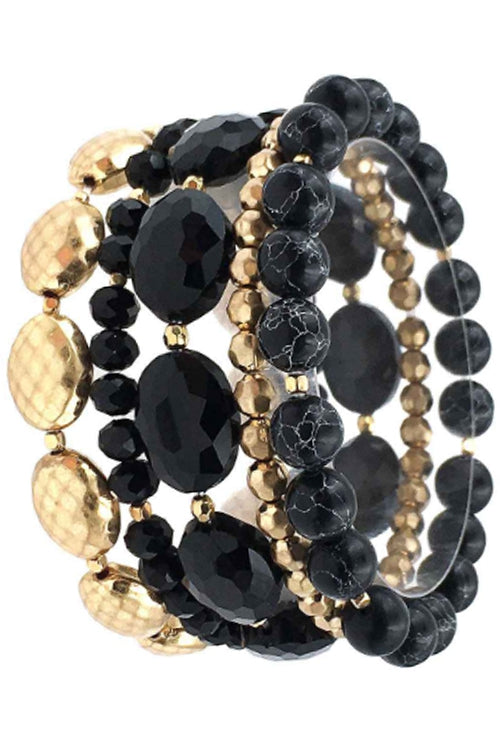 Black & Gold Avant Stacked Bracelet Set
